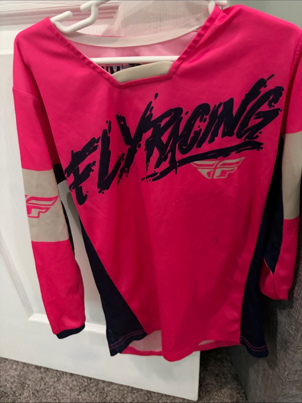 Youth Neon Pink Long-Sleeve Graphic Tee by FLY RACING